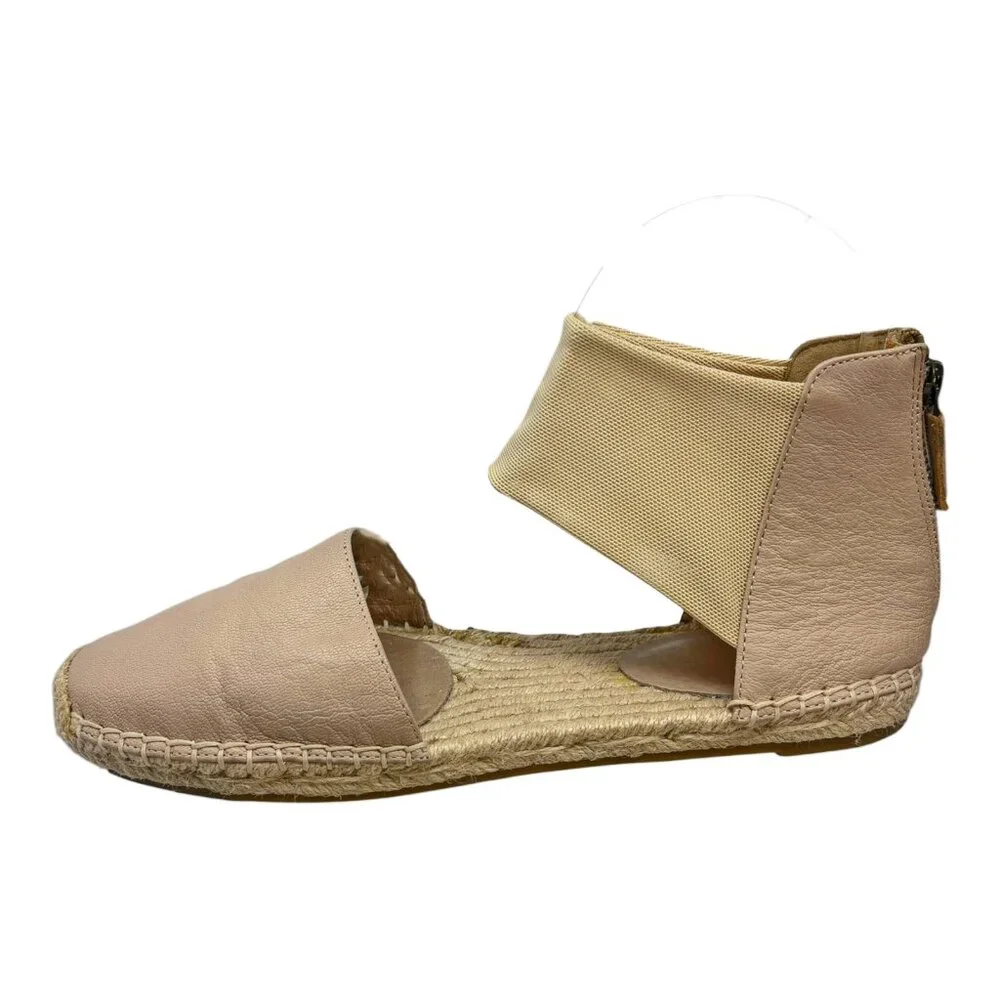 EILEEN FISHER Tan‎ Coy Leather Espadrille Skimmer Flats NWOB